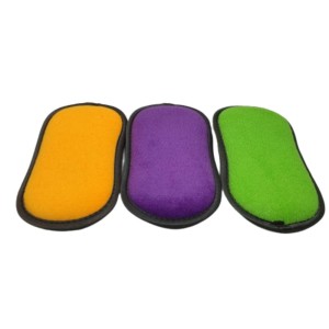 éponges orange, violet, vert