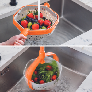 Essoreuse à Salade 800 Ml - Lave Et Essore En Un Tour De Main, Base Antidérapante, Parfaite Pour Cuisine Et Pique-nique